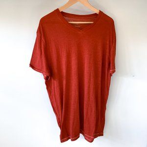Lucky Brand Burnout V-neck Tee, Rust Orange